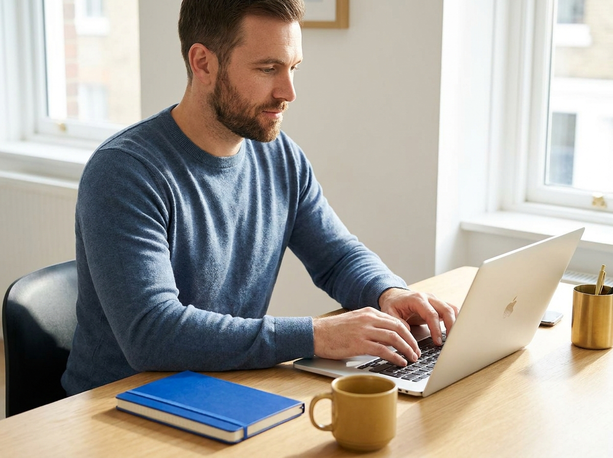 Person working calm and focused — no caffeine jitters