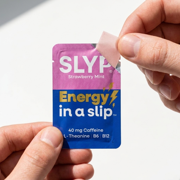 Peeling open a Slyp foil packet